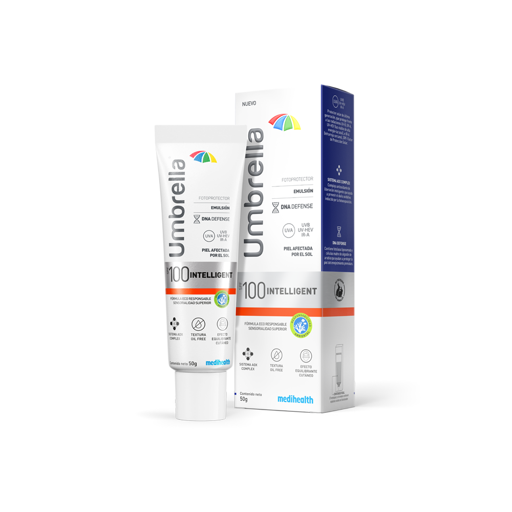 Umbrella Intelligent SPF 100. Emulsión ligera que previene la aparición de arrugas y manchas, ideal para pieles sensibles.